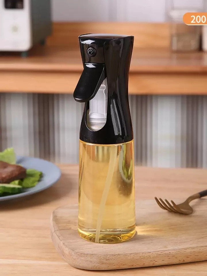 Oil Sprayer for Cooking - 1 Refillable Oil Dispenser Bottle for Kitchen, Oil Spray Bottle for Healthy Cooking, Baking, Grilling, Salad, and Air Frying (Black)
