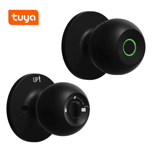Tuya APP Control Biometric Fingerprint Smart Door Lock Electronic Digital Password Lock Security Keyless Entry Knobs Unlock